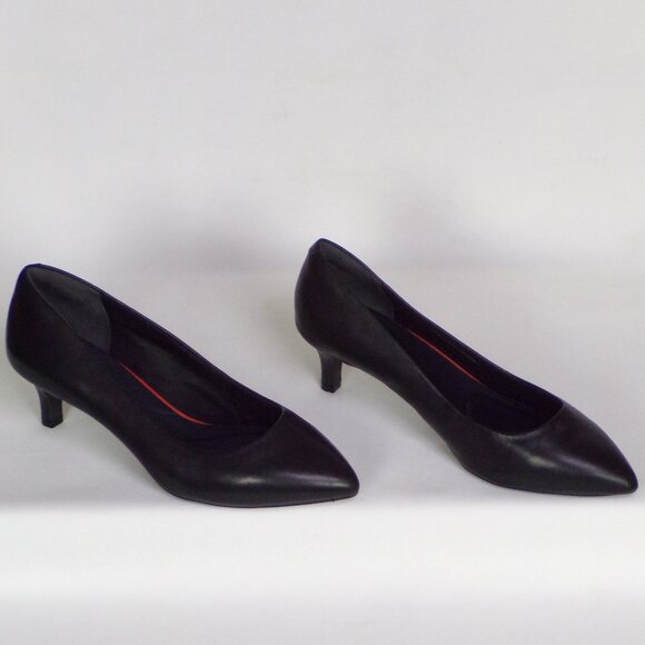 ROCKPORT TOTAL MOTION size 10 black mid-heel point-toe pumps cushioned insoles - Picture 3 of 14